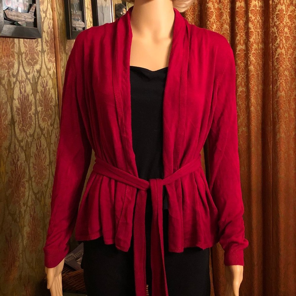 Belldini Red Open Front Cardigan